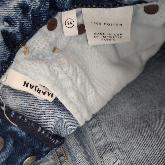 GRLFRND Marjan mid rise denim distressed shorts in Step it Up size 24 - Picture 9 of 11